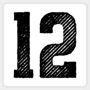 Rough Number 12 Sticker